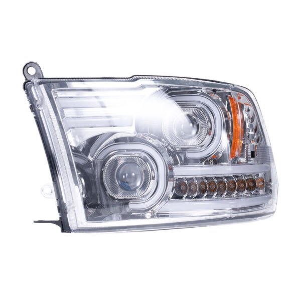 Projector Led Headlights Assembly Compatible with Dodge Ram 1500/2500/3500 2018-2019, w/Led Turn Signal, Led DRL, Side Marker, Plug & Play, CREE LED Chips, Passenger and Driver Side