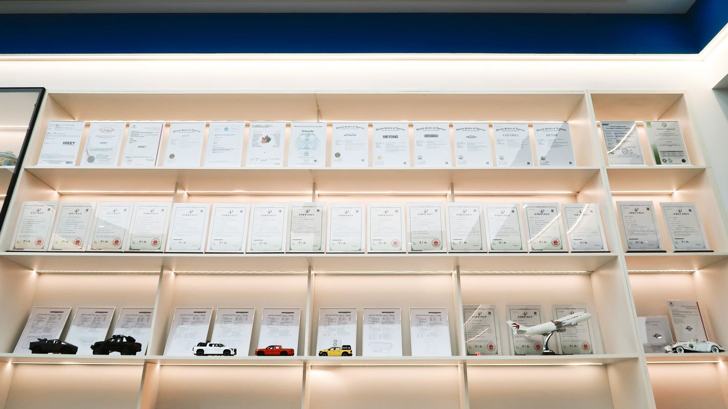 Truck lighting certification wall