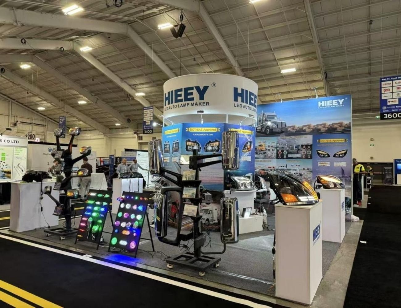 Hieey truck lighting product display at Truck World Canada