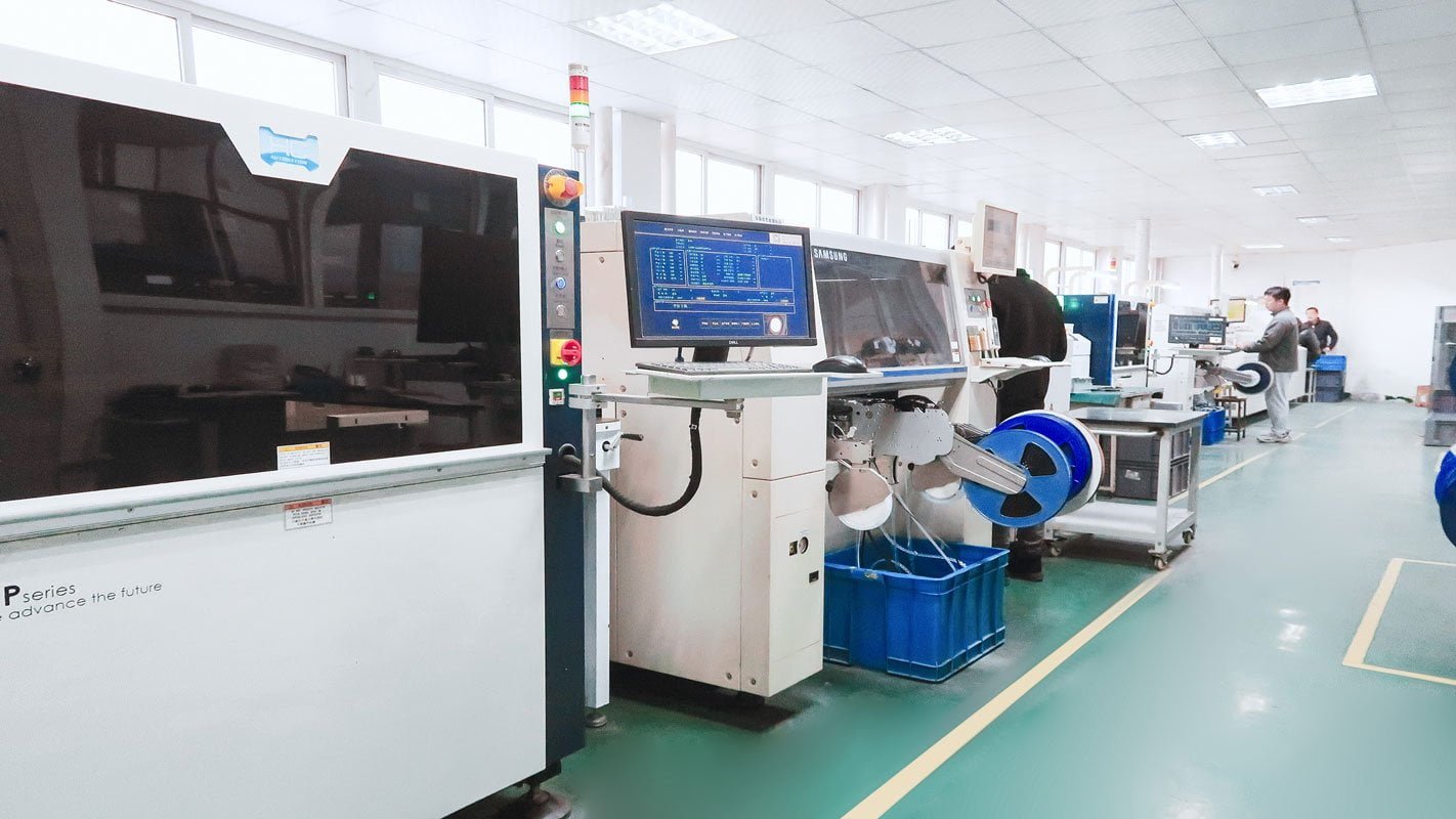 Real LED and electronics assembly area