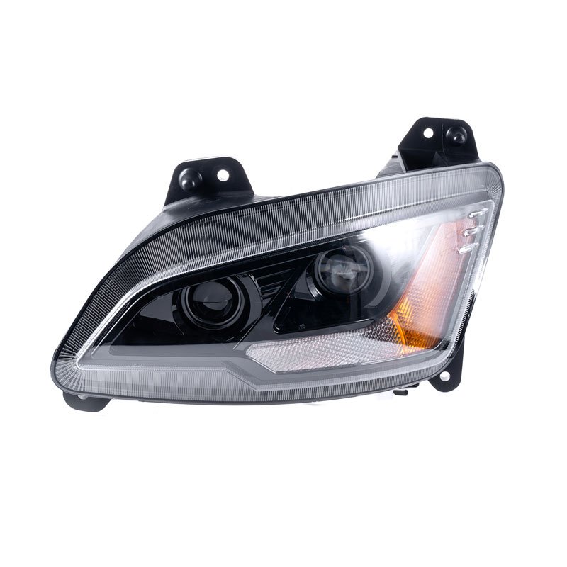 Peterbilt commercial truck headlight front view